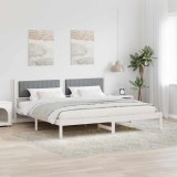 Cumpara ieftin Cadru de pat Gri deschis 200 x 200 cm Lemn de pin masiv