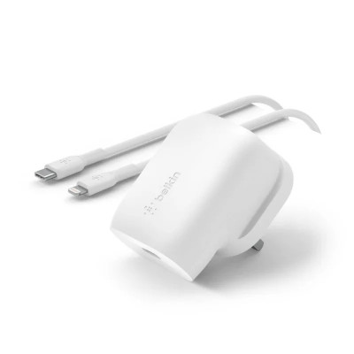 Set Belkin BOOST CHARGE 30W PD PPS Wall Charger + USB-C Cable with Lightning Connector - White foto