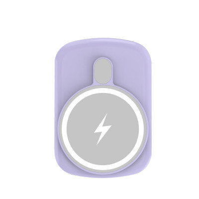 Baterie Magnet 10.000 mAh 15w subtire cu incarcare rapida fara Fir Mini portabil pentru telefon mobil pentru iPhone 12 Samsung, Purple foto