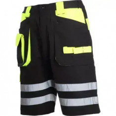 Pantaloni Lahti Pro Lucru Bumbac Cu Reflectorizant Scurti Culoare Negru Marime 3xl