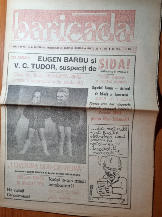 baricada 23 octombrie 1990-interviu valentin ceausescu,art. emanuel valeriu