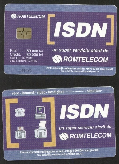 Romania 2002 Telephone card ISDN 80.000 Rom 157 CT.037