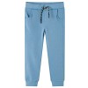 vidaXL Pantaloni Trening Copii, Albastru Mediu, Marime 104 (3-4 ani), Bumbac Poliester, Captuseala Fleece, Snur Talie, Buzunare