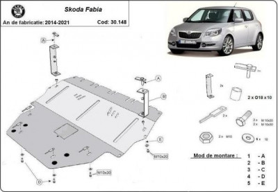 Scut motor metalic Skoda Fabia III - Diesel 2014-2021 foto