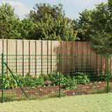VidaXL Gard plasă de s&acirc;rmă cu bordură, verde, 1,1x10 m