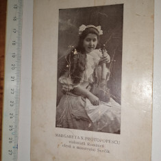FOTOGRAFIE VECHE ANII 1900 - MARGARETA PROTOPOPESCU VIOLONISTA ELEVA SEVCIK