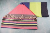 Prosop Plajă | Fouta |Tunis Gri Inchis Cu Dungi Roz Multi 200 x 100 cm