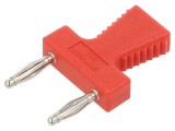 Conector banană 2mm roșie stacabil 10A 60VDC