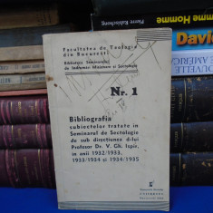 BIBLIOGRAFIA SUBIECTELOR SECTOLOGIE * FACULTATEA DE TEOLOGIE , BUCURESTI , 1935