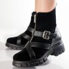 Ghete Dama Imblanite Piele Ecologica Intoarsa Negre Ayleta, Platforma 5.5cm, Interior Imblanit, Marimea 37