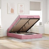 VidaXL Cadru de pat otoman cu saltea roz 140x200cm catifea 3311194