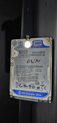 HARD WD SCORPIO BLUE 500 GB /SATA / PENTRU LEPTOP /ARE 100 % VIATA SI 64 ZILE ! foto