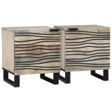 VidaXL Mese de noptieră 2 pcs natural 40 x 33.5 x 46 cm