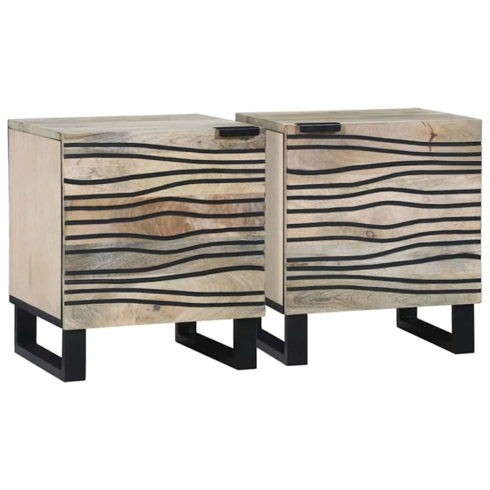 vidaXL Mese de noptieră 2 pcs natural 40 x 33 x 46 cm 4017969