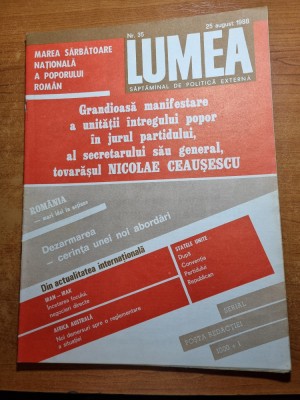 revista lumea 25 august 1988-cuvantarea lui elena ceausescu foto