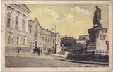 Iasi. Statuia Miron Costin si Institutul ,,Sacre Coeur" (circulata 1912)