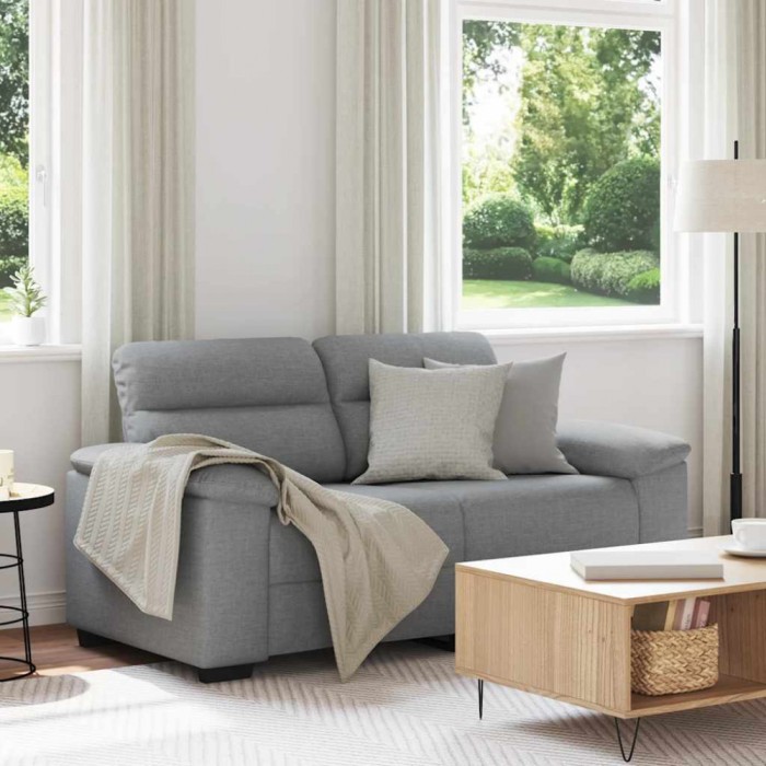 Gossi canapea cu 2 locuri, tesatura gri deschis, 120 cm