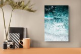 Tablou Canvas, "Valurile mării &icirc;n dans turcoaz", Valuri, Spumă, Azuriu, Turcoaz, &Icirc;nvolburare, Ocean, Energie, Natură, 26 x 39 cm, CMCLASS