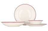 Bonna Set de vesela (Large) - Linea Burgundy - 24 bucăți - 6 persoane - Porţelan