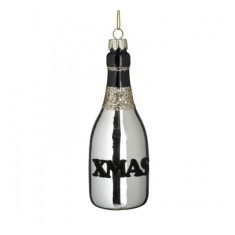 Set 4 ornamente brad Champagne Bottle 5 cm x 14 cm