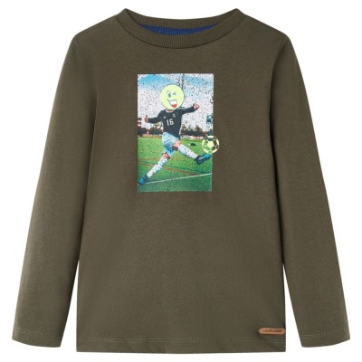 Tricou pentru copii cu m&amp;acirc;neci lungi, kaki, 92 12734 foto