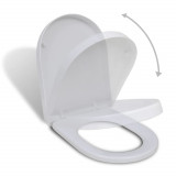 VidaXL Capac WC cu &icirc;nchidere silențioasă, alb, pătrat