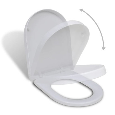 vidaXL Capac WC cu &amp;icirc;nchidere silențioasă, alb, pătrat foto