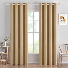 Set 2 Bucati Draperie, Tip Blackout, 140X225 Cm, Taupe - CN foto