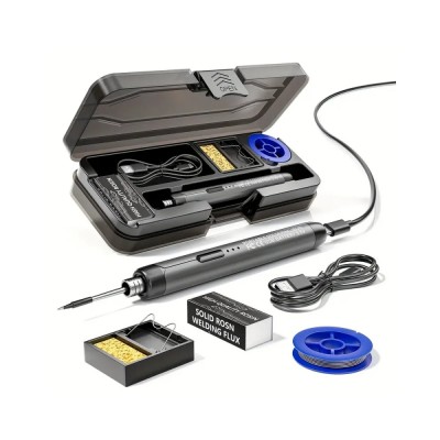 Ciocan lipit USB tip C 5Vdc cu acumulator 14500 LED trusa varf C210 foto