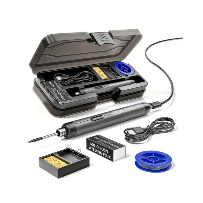 Ciocan lipit USB tip C 5Vdc cu acumulator 14500 LED trusa varf C210