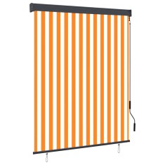 vidaXL Jaluzea tip rulou de exterior, alb și portocaliu, 140 x 250 cm