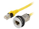 Soclu RJ45 &Oslash;22mm Argintiu IP20