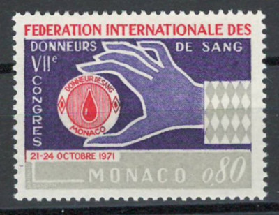 Monaco 1971 Mi 1011 MNH - Al 7-lea Congres Internațional al Donatorilor de S&amp;acirc;nge foto