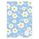 Caiet A5 Matematică, Copertă Bleu cu Model Floral, 100 File, CMCLASS
