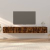 VidaXL Dulapuri TV montate pe perete 3 buc stejar afumat 100x34,5x40cm