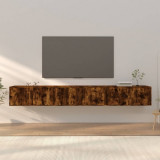 Cumpara ieftin Dulapuri TV montate pe perete 3 buc stejar afumat 100x34,5x40cm