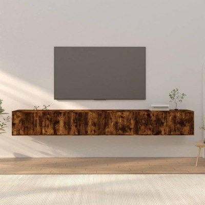 vidaXL Dulapuri TV montate pe perete 3 buc stejar afumat 100x34,5x40cm foto
