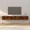 vidaXL Dulapuri TV montate pe perete 3 buc stejar afumat 100x34,5x40cm