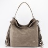 Geanta taupe FloraCO Paris cu franjuri F7518 M4