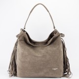 Geanta taupe FloraCO Paris cu franjuri F7518 M4