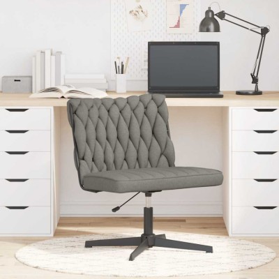 vidaXL Scaun de birou pivotant, gri deschis, material textil foto