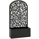 Outsunny Jardiniere Ridicată pentru Grădină și Balcon cu Spalier Arcuit Decorat cu Frunze, pentru Flori și Legume, Montare pe Perete sau Utilizare Ind