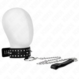 Kink Collar &amp; Gag-Colier cu Lesă 65 cm cu Ținte Argintii Model 1