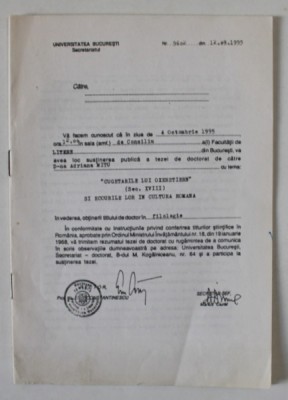 &amp;#039; CUGETARILE LUI OXENSTIERN &amp;#039; , SEC. XVIII SI ECOURILE LOR IN CULTURA ROMANA , REZUMATUL TEZEI DE DOCTORAT de ADRIANA MITU , 1995 foto