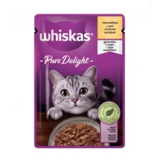 Hrana umeda pentru pisici Whiskas Pure Delight cu pui in aspic 85 gr