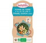 Piure Bio meniu din spanac si peste somon, +8 luni, 2X200g, BabyBio