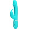 PRETTY LOVE - KAMPAS RABBIT 3 IN 1 MULTIFUNCTION VIBRATOR WITH TONGUE AQUA GREEN, PRETTY LOVE FLIRTATION