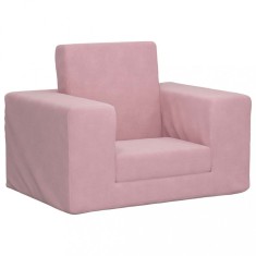 Gossi canapea extensibila pentru copii, roz, plus moale