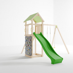 Complex de joaca din lemn prelucrat pentru copii BDR 2S2 PA