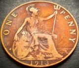 Cumpara ieftin Moneda istorica 1 PENNY - MAREA BRITANIE / ANGLIA, anul 1913 *cod 5071, Europa